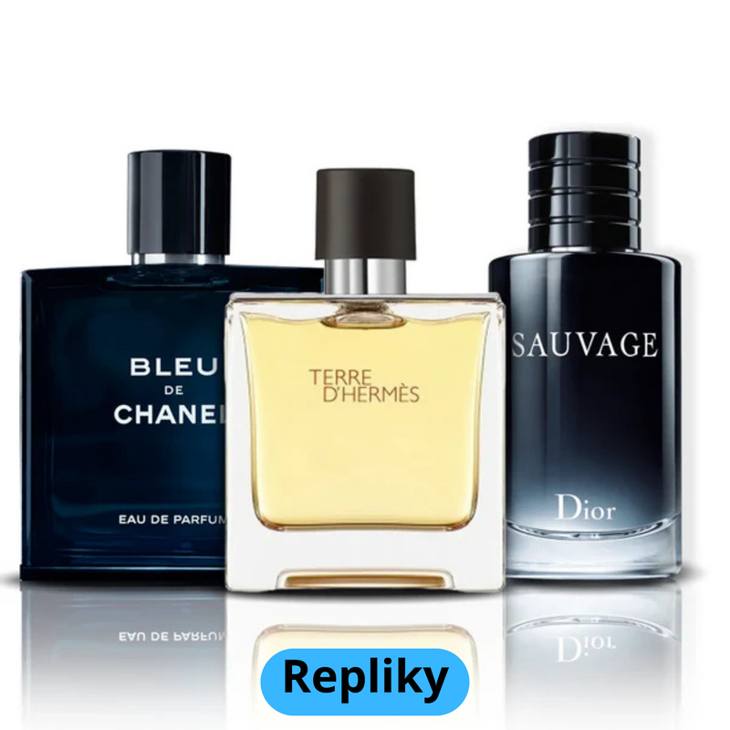 KUP 1, ZÍSKEJ 3 - Bleu de Chanel + Terre D'Hermès + Sauvage Dior (100 ml) - AKCE!